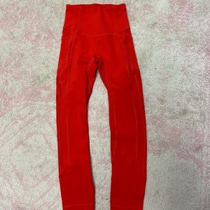 Red Lululemon Leggings with pockets!
